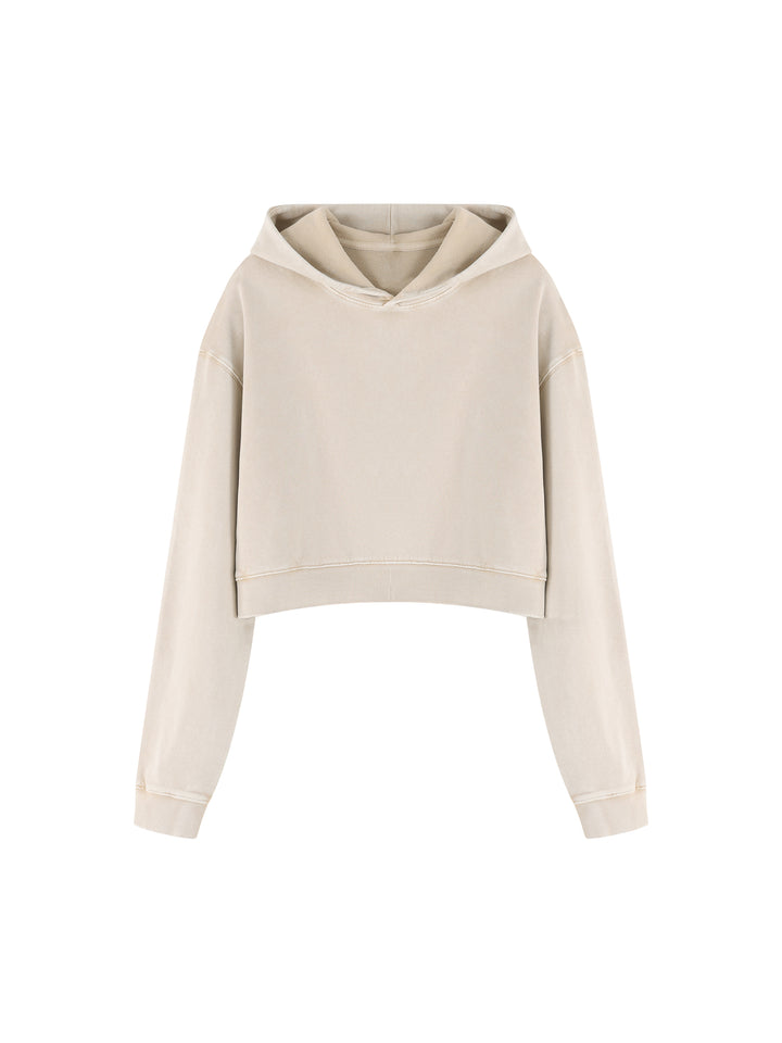 Women HODDIES  Mineral Washed Crop Hoodie