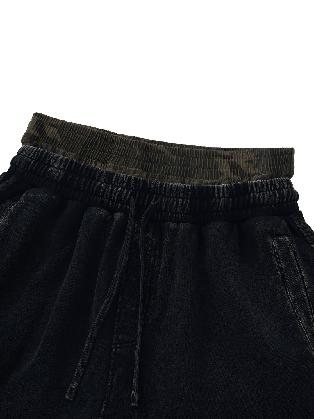 WOMEN PENT Vintage Wash Distressed Wide Leg Shorts