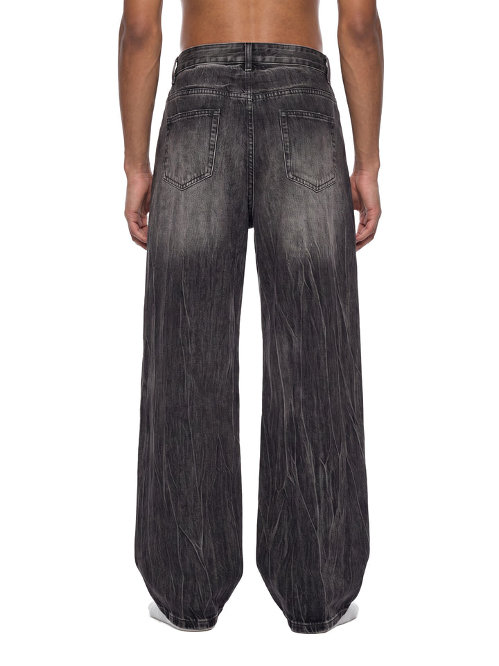 Men’s Vintage Wash Wide Leg Jeans