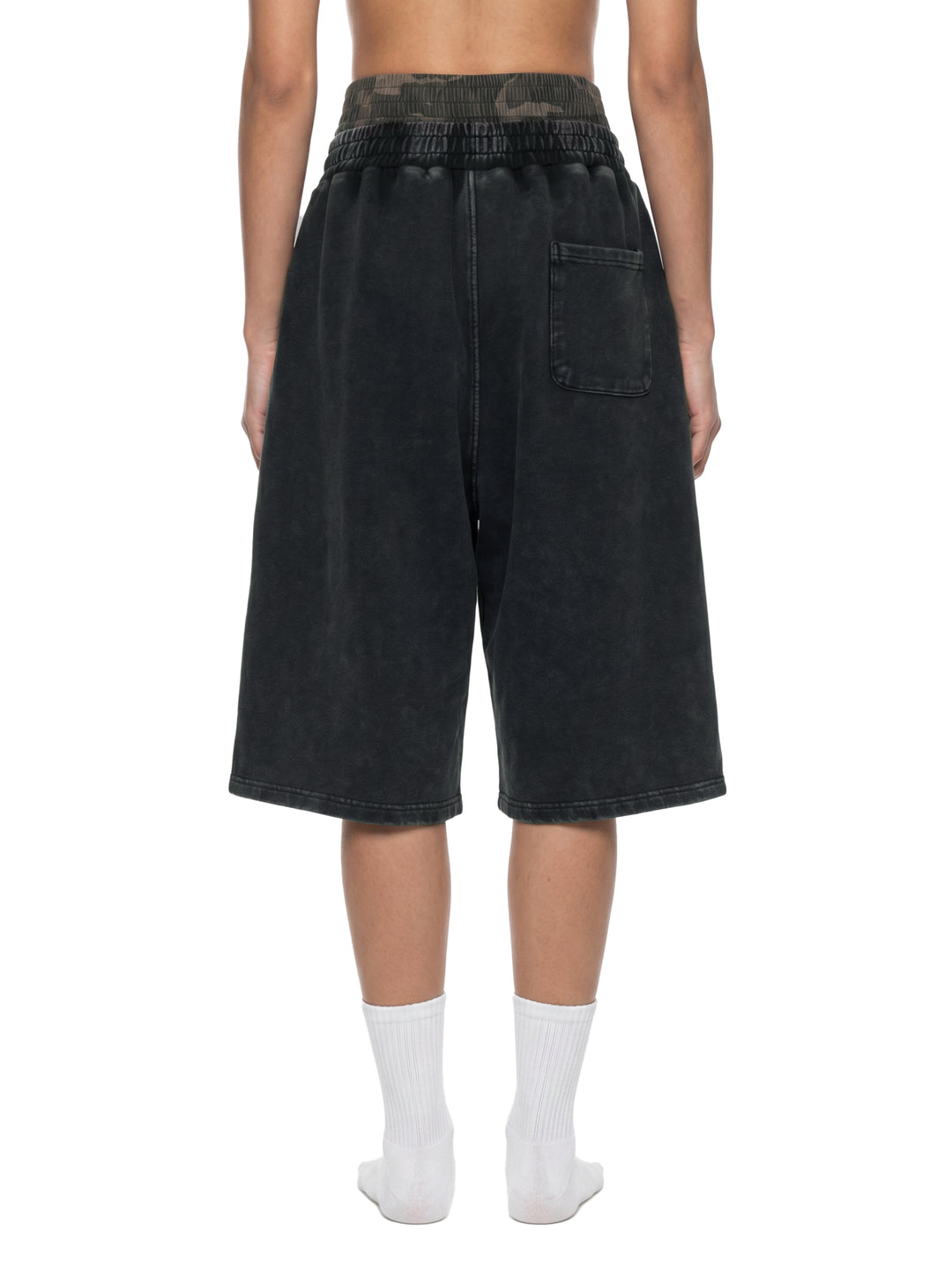 WOMEN PENT Vintage Wash Distressed Wide Leg Shorts