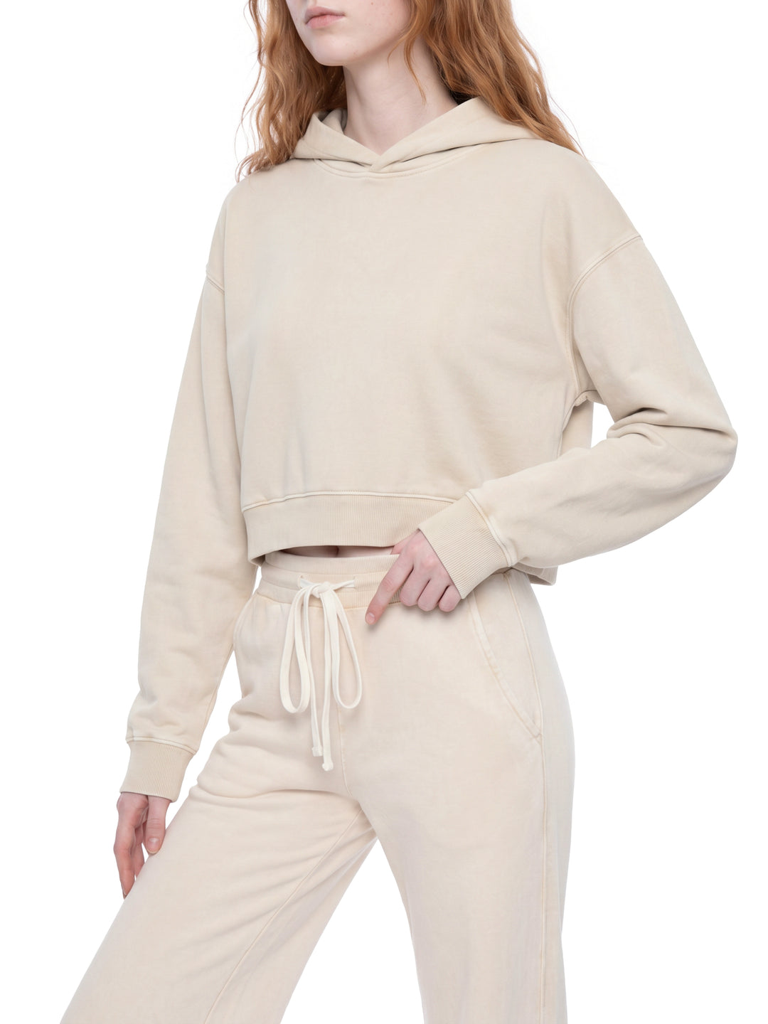 Women HODDIES  Mineral Washed Crop Hoodie