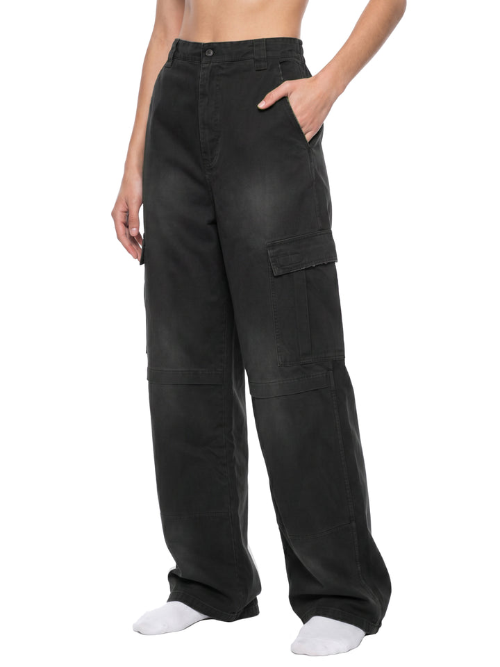 WOMEN PENT  Sunfade Washed Fleece Cargo Pants