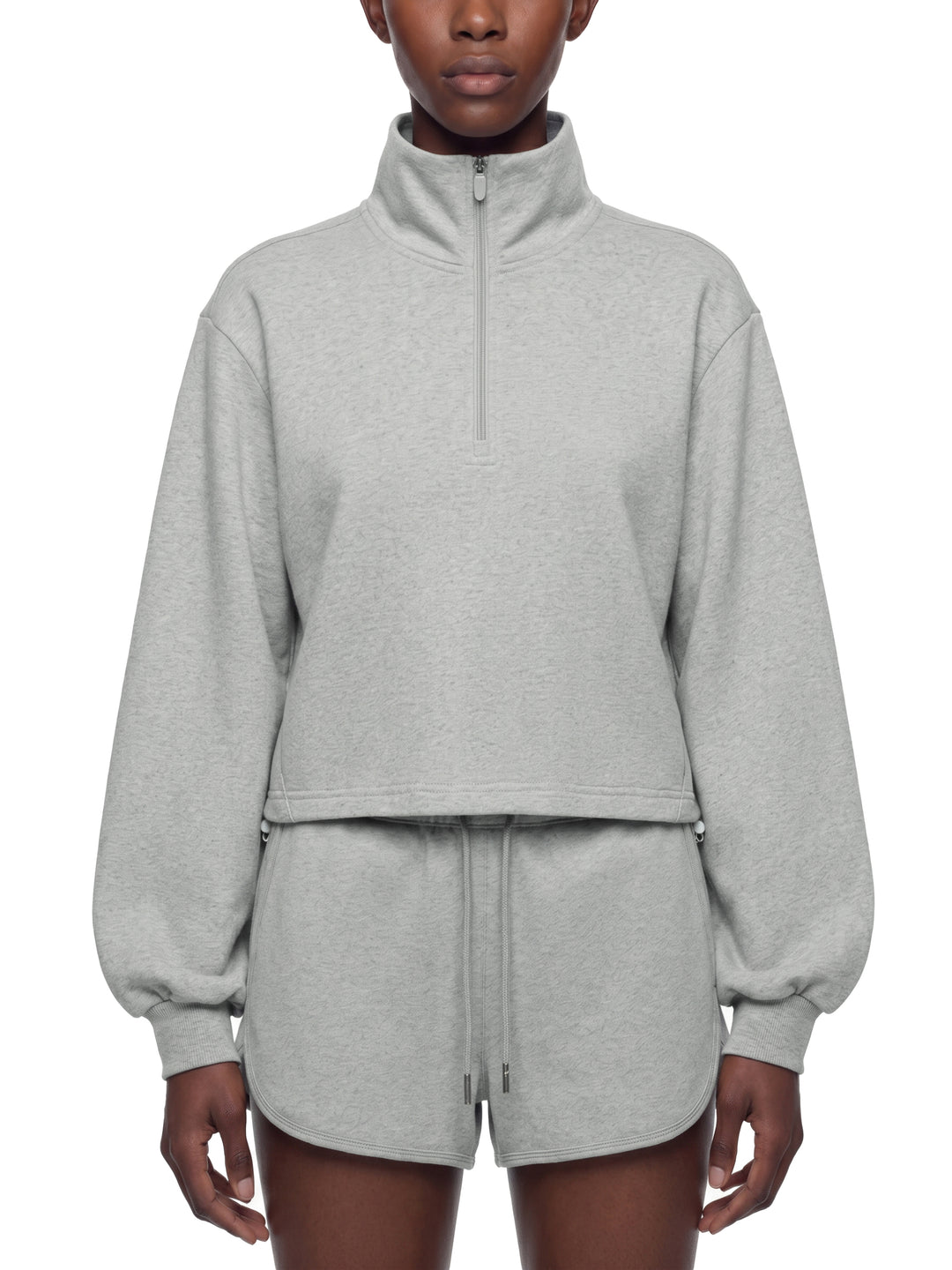 Women HODDIES Mock-Neck Quarter-Zip Sweatshirt