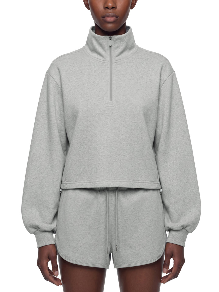 Women HODDIES Mock-Neck Quarter-Zip Sweatshirt