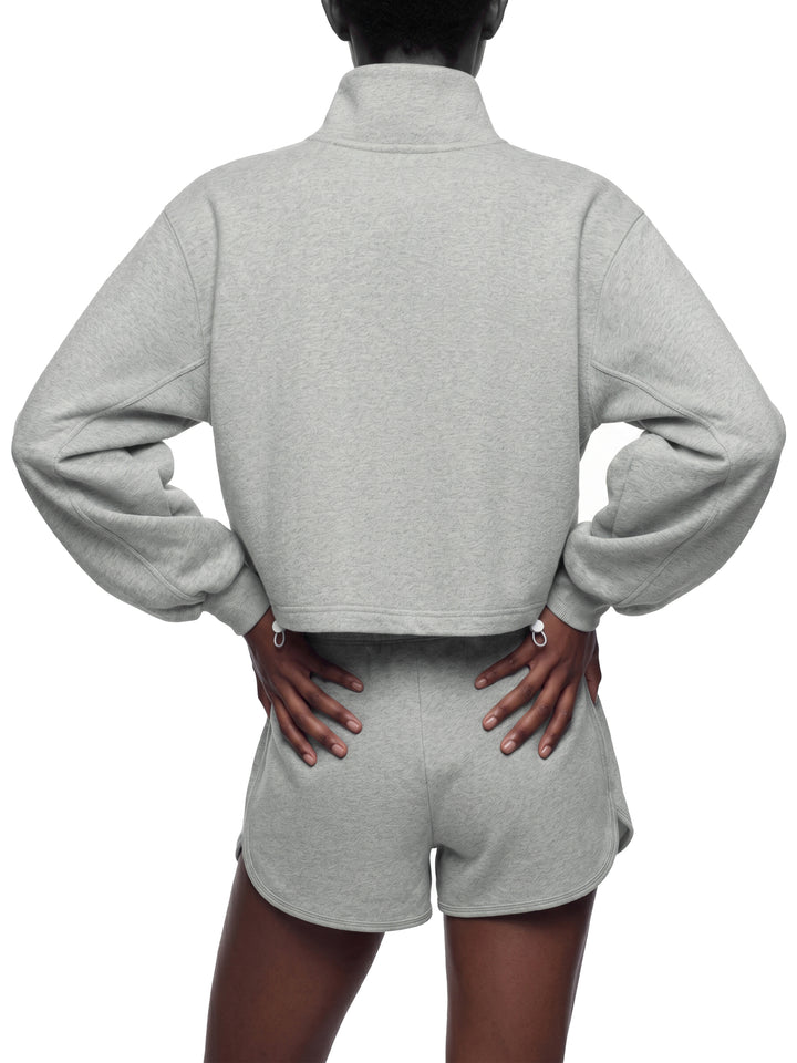 Women HODDIES Mock-Neck Quarter-Zip Sweatshirt