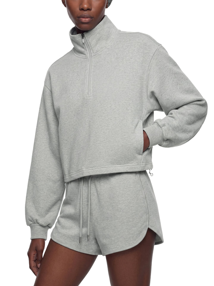 Women HODDIES Mock-Neck Quarter-Zip Sweatshirt