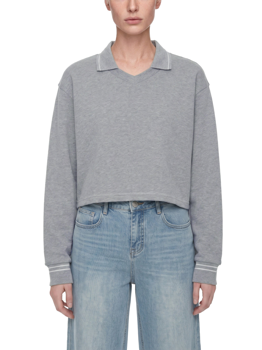Women’s  hoddies Crop Collared Sweatshirt