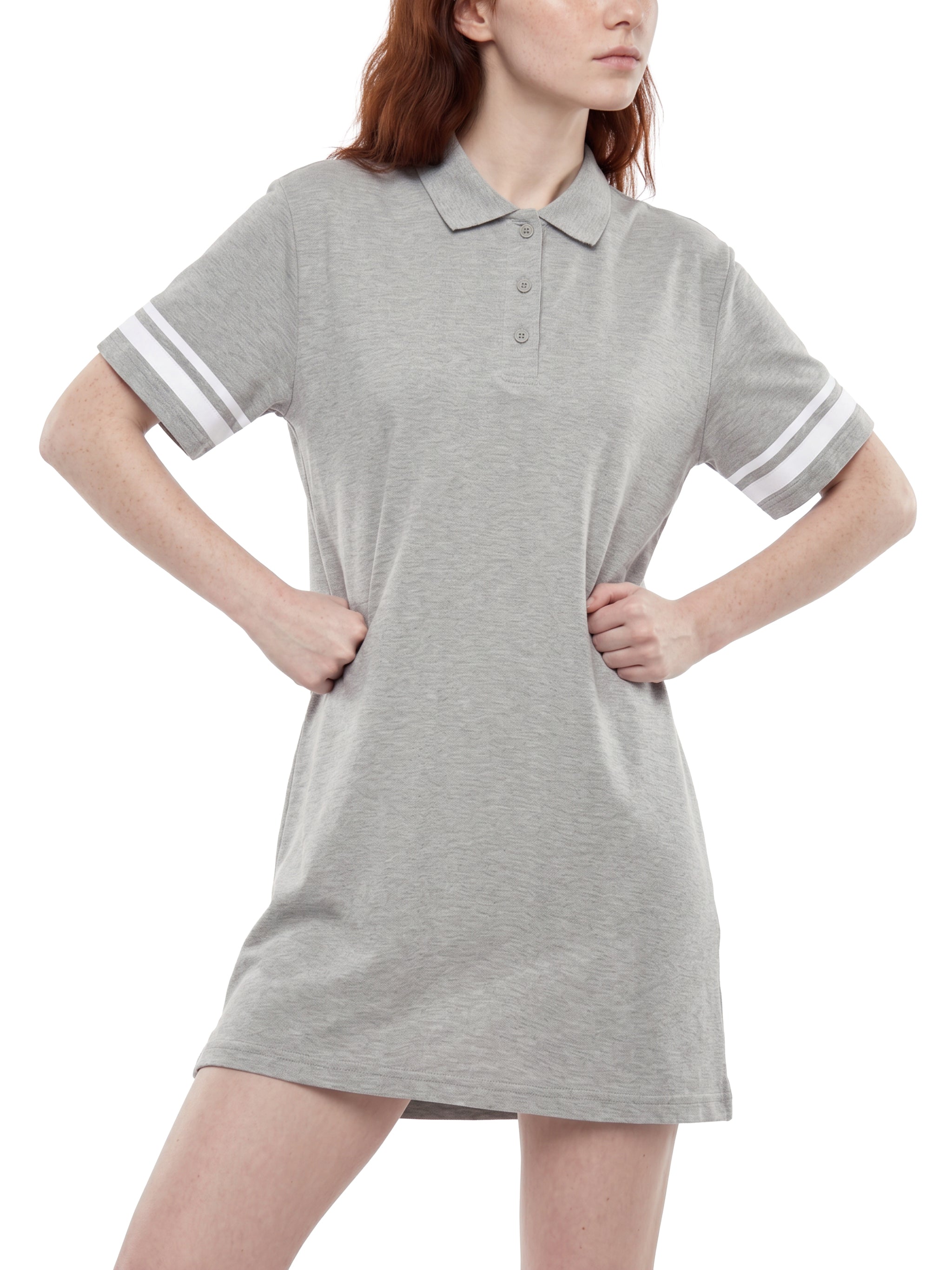 Women's brand Striped Color Block Polo Dress