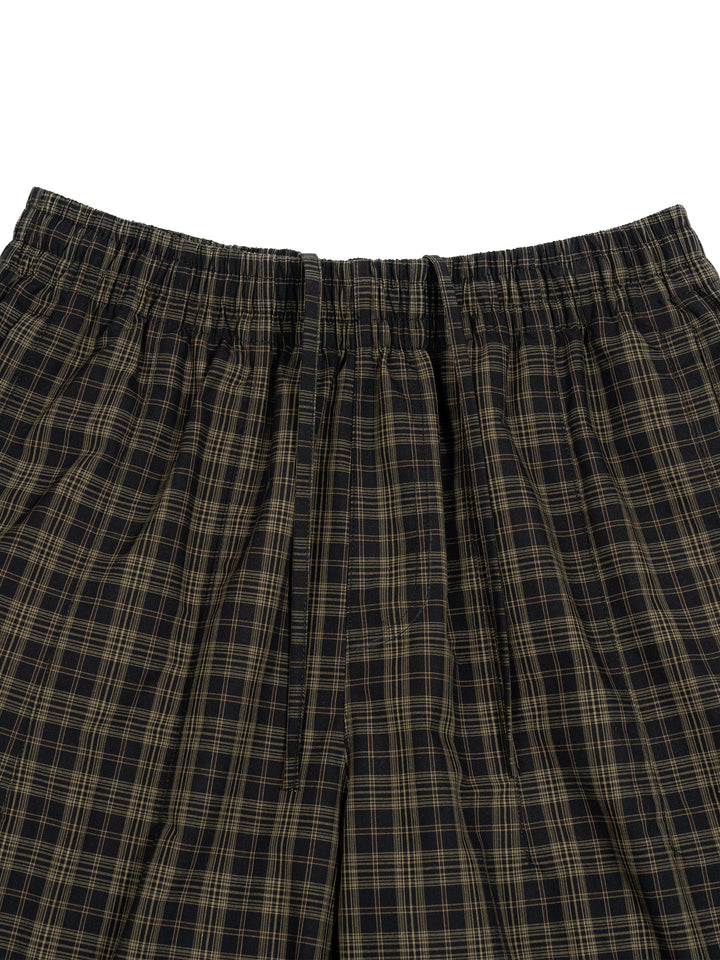 WOMEN PENT Plaid Wide Leg Shorts
