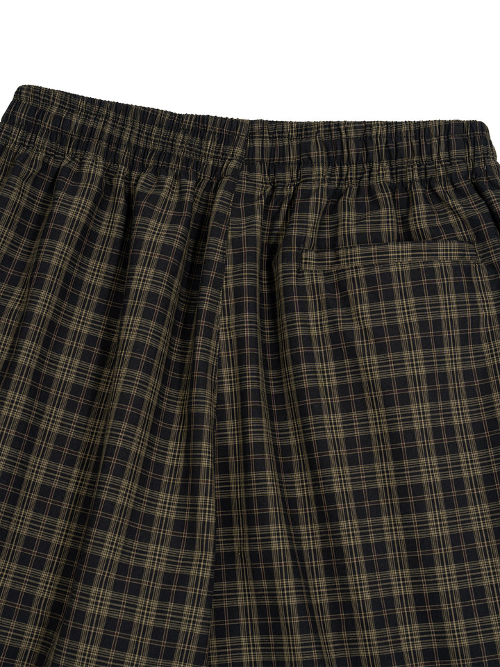 WOMEN PENT Plaid Wide Leg Shorts