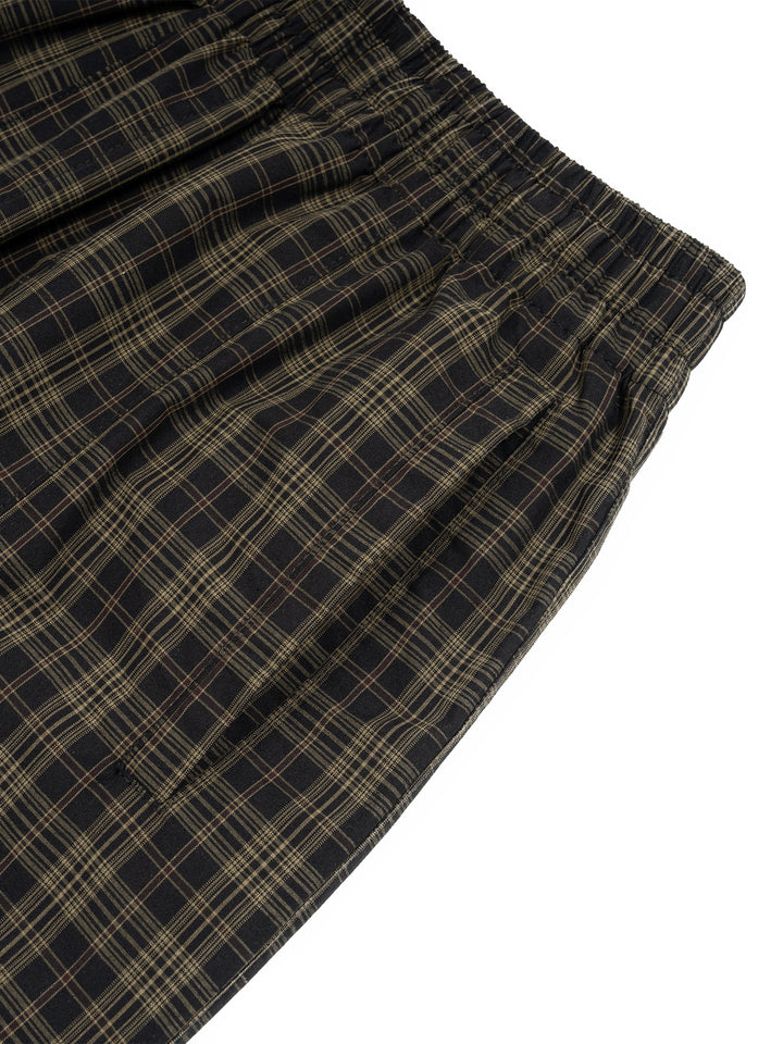 WOMEN PENT Plaid Wide Leg Shorts
