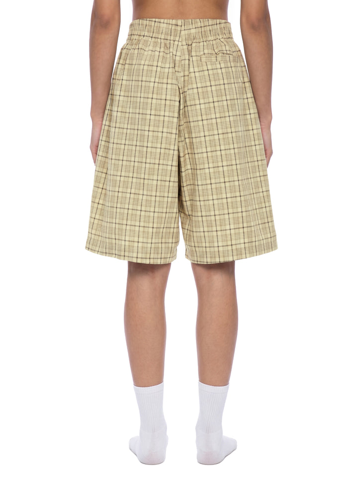 WOMEN PENT Plaid Wide Leg Shorts