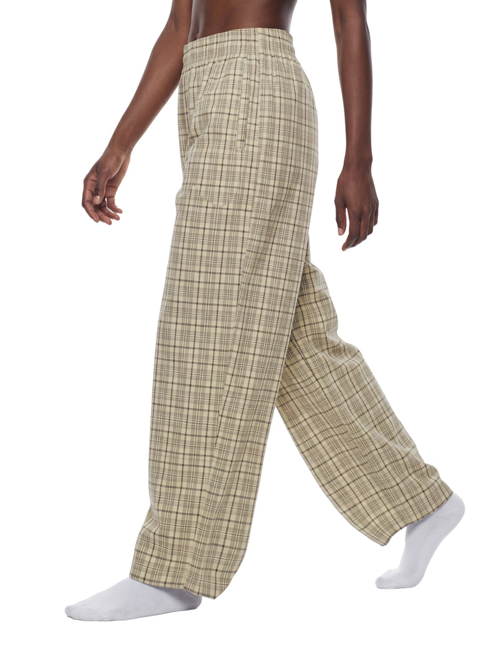 WOMEN PENT Plaid Wide Leg Pants