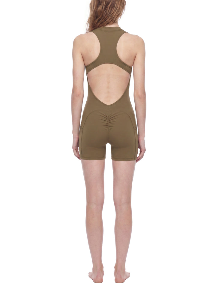 Women’s gym wear Quarter-Zip Yoga Romper