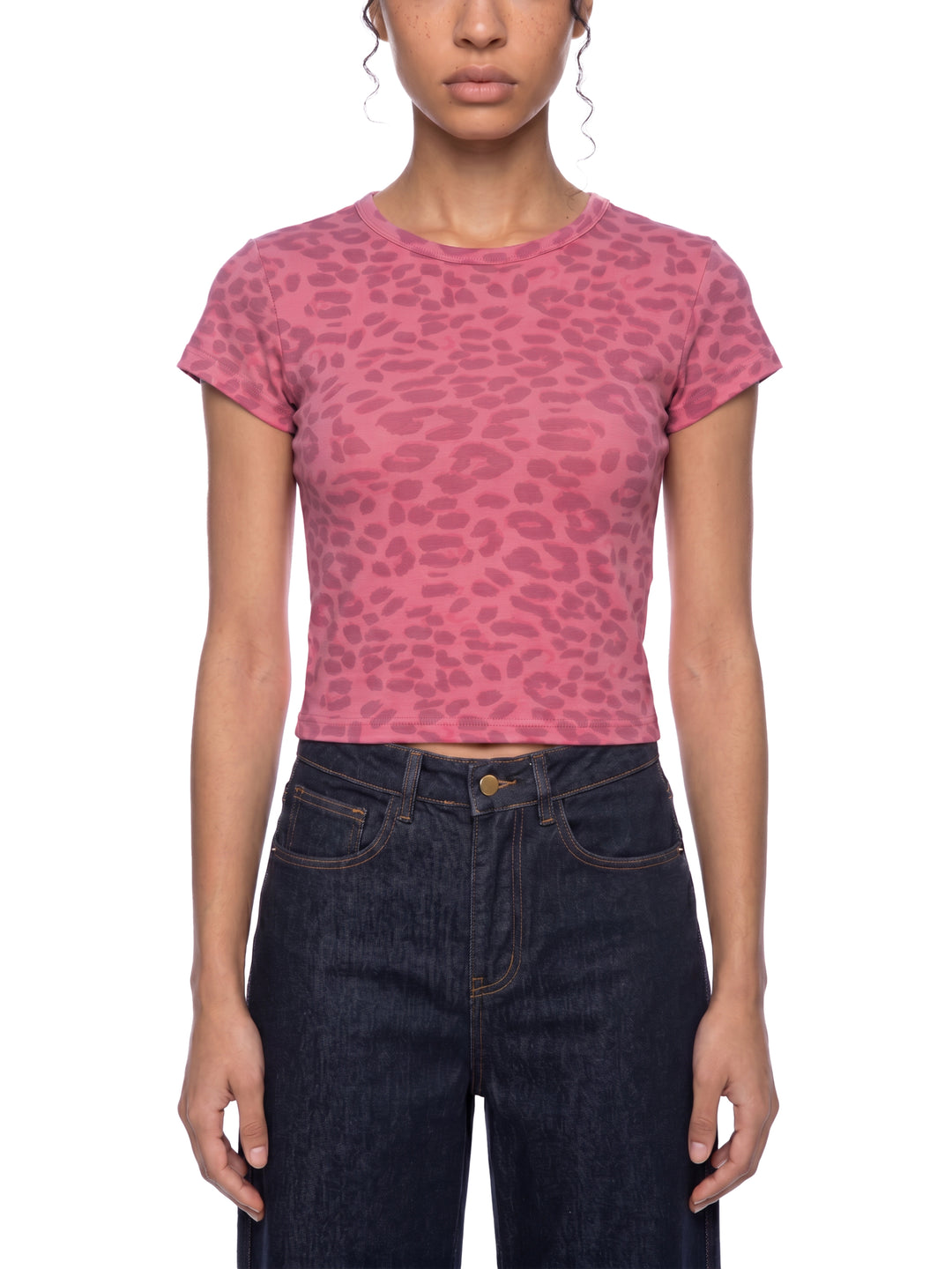 Women’s Leopard Print Crop T-Shirt