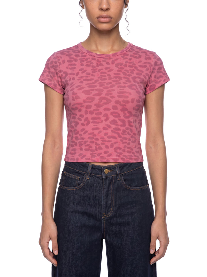 Women’s Leopard Print Crop T-Shirt