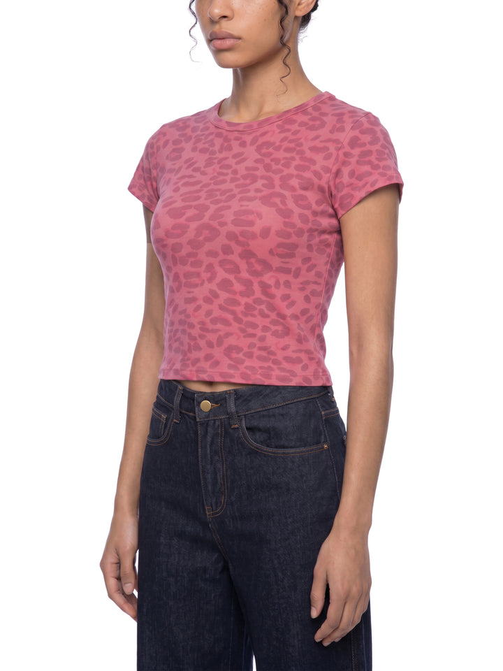 Women’s Leopard Print Crop T-Shirt
