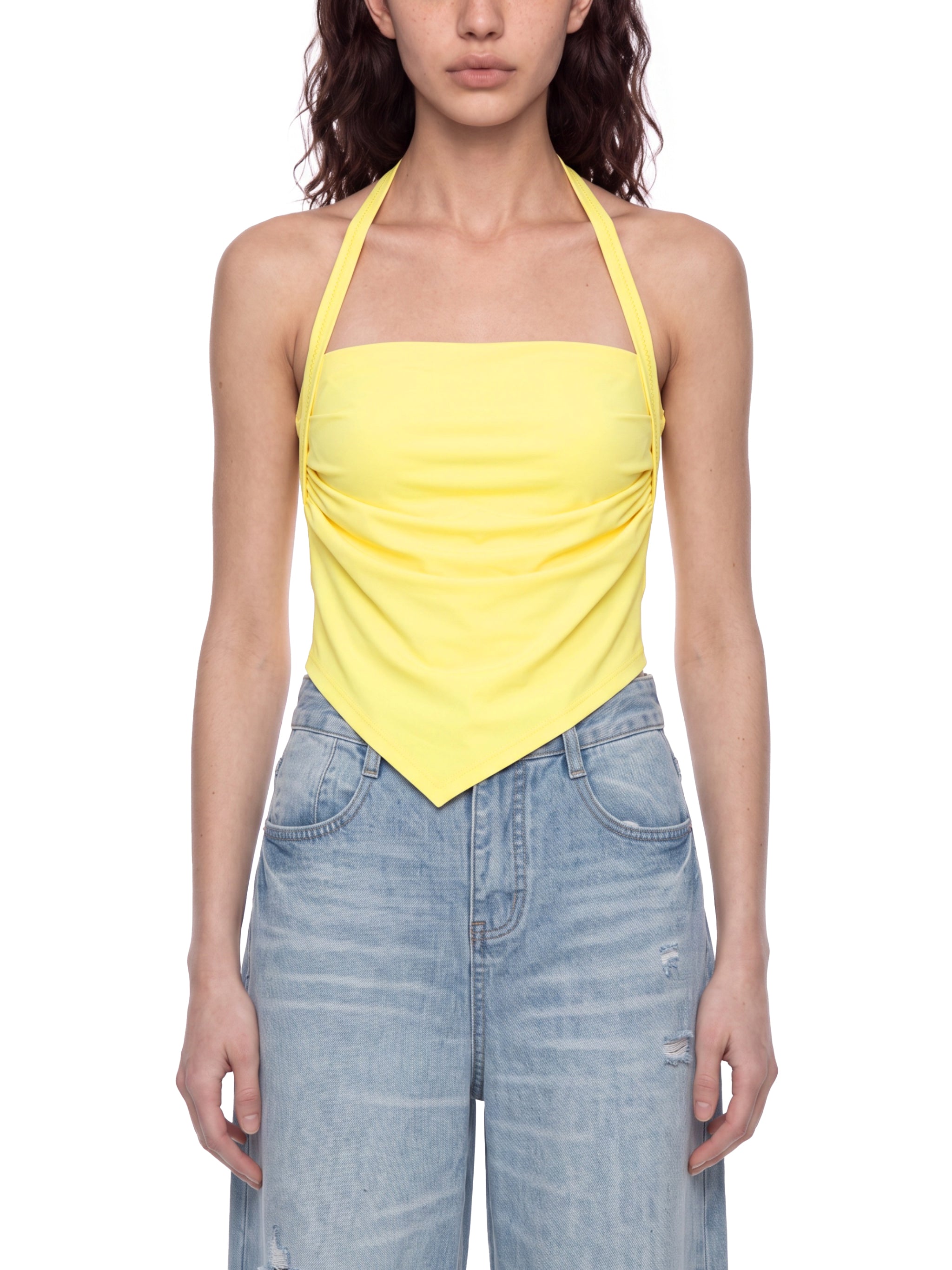 Women’s brand  Ruched Halter Neck Yoga Tank Top
