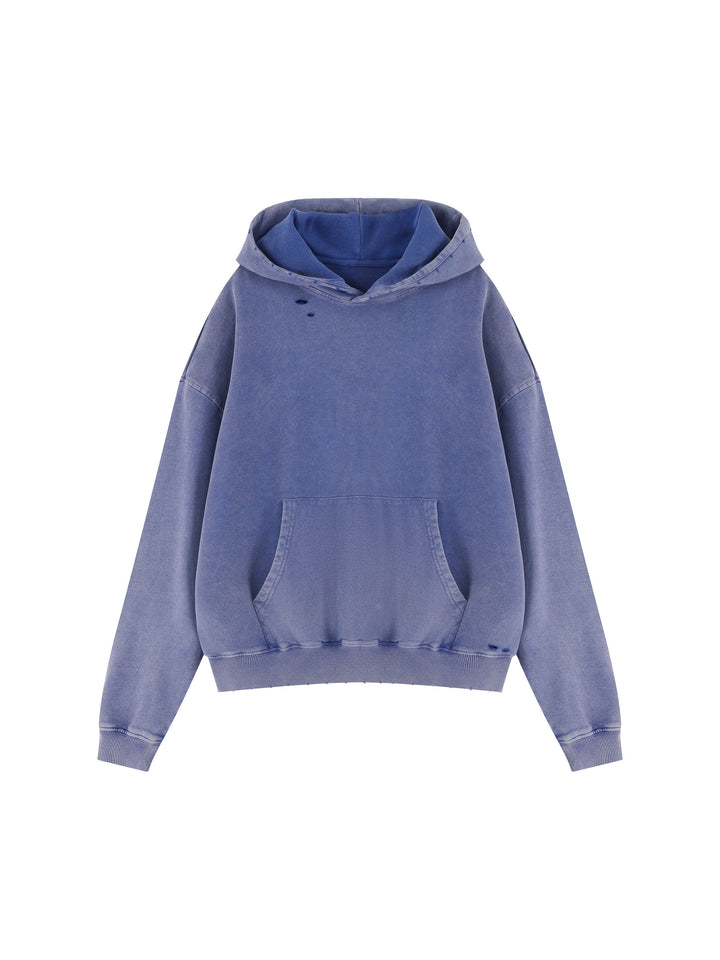 Unisex Mineral Wash Distressed Hoodie