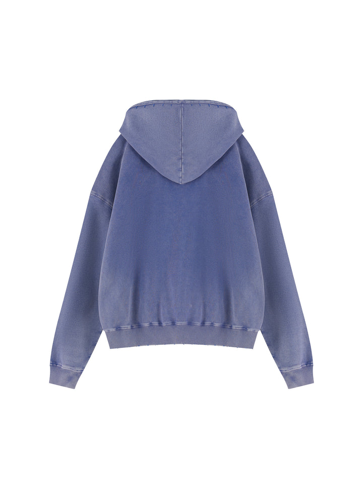 Unisex Mineral Wash Distressed Hoodie