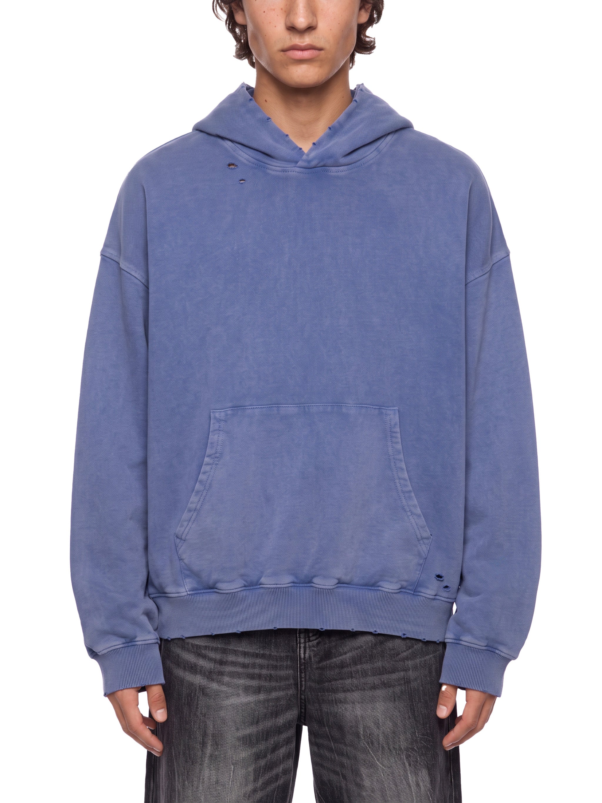 Unisex Mineral Wash Distressed Hoodie