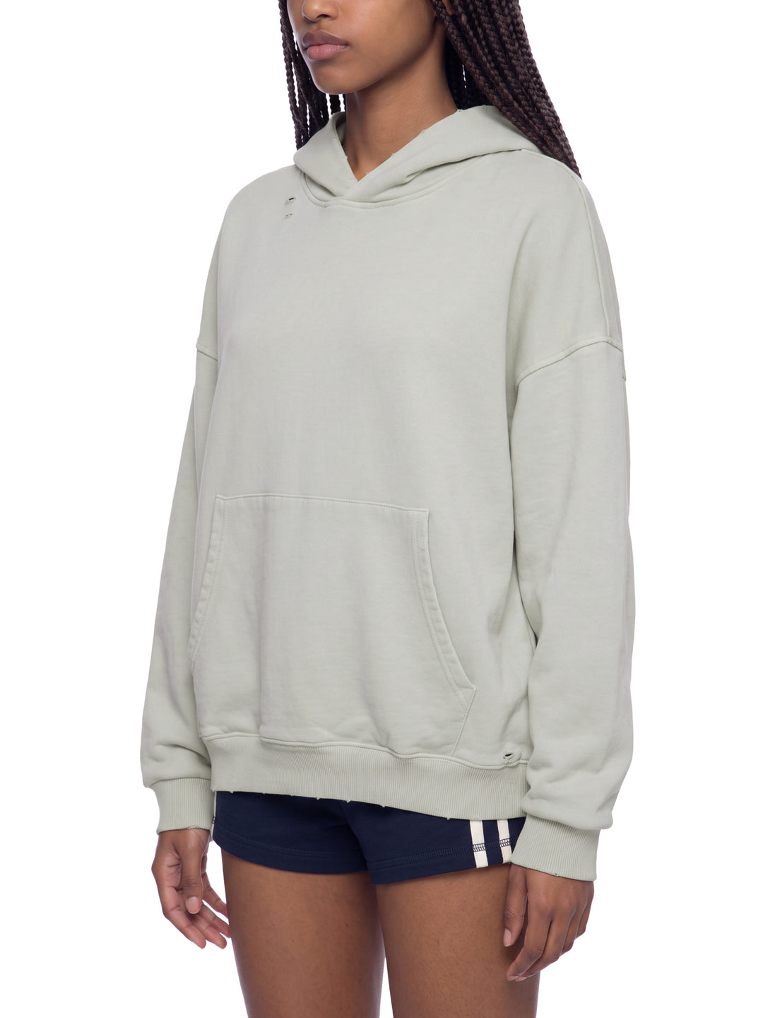 WOMEN HODDIES  Mineral Wash Distressed Hoodie
