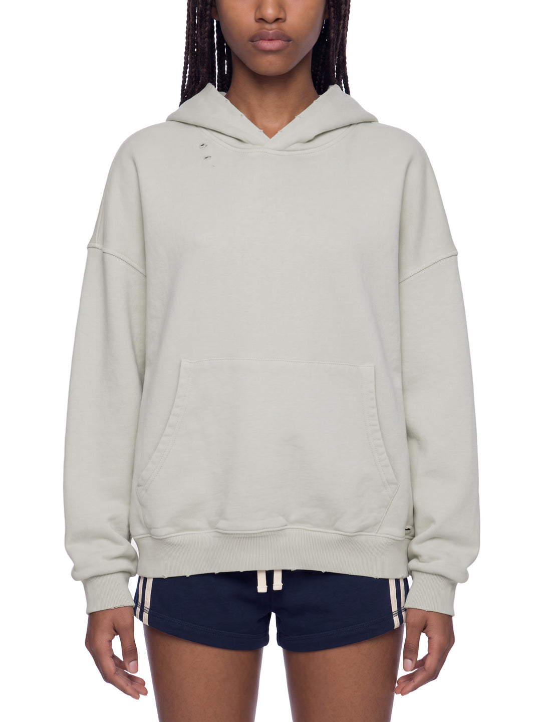 WOMEN HODDIES  Mineral Wash Distressed Hoodie