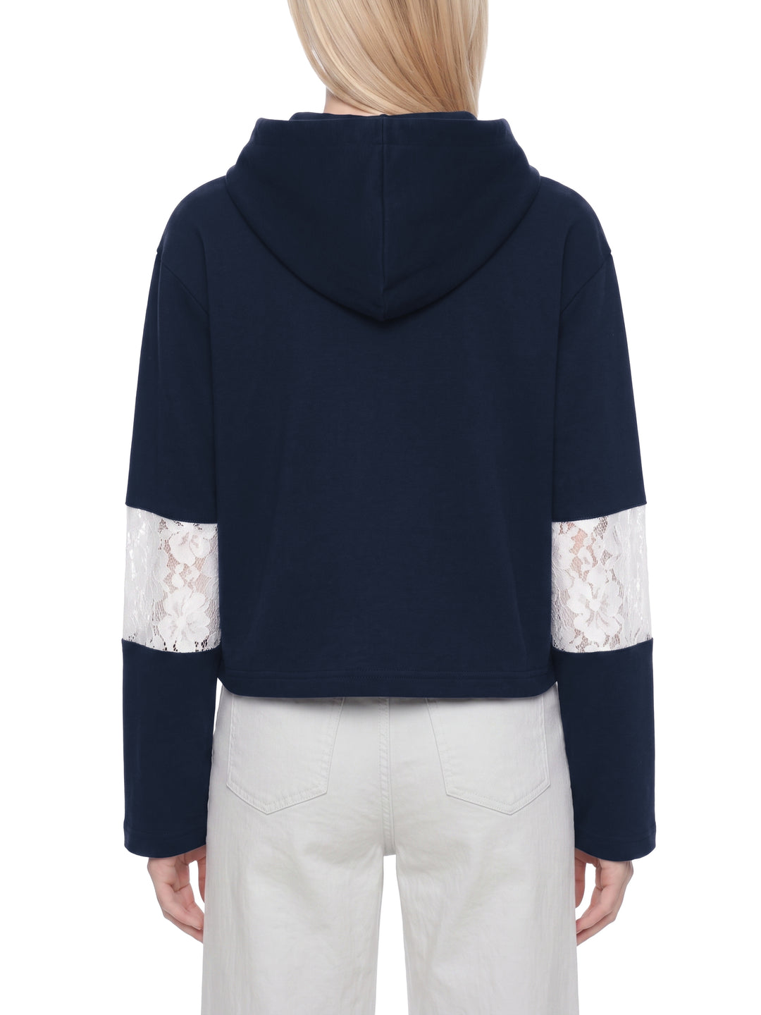 Women’s HODDIES Cropped Lace-Panel Hoodie
