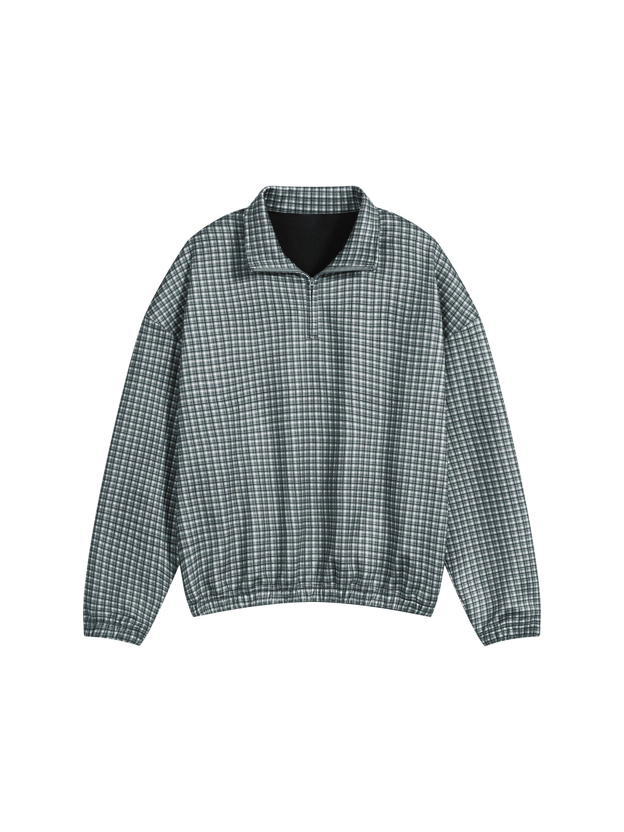 Unisex Plaid Quarter-Zip Sweatshirt