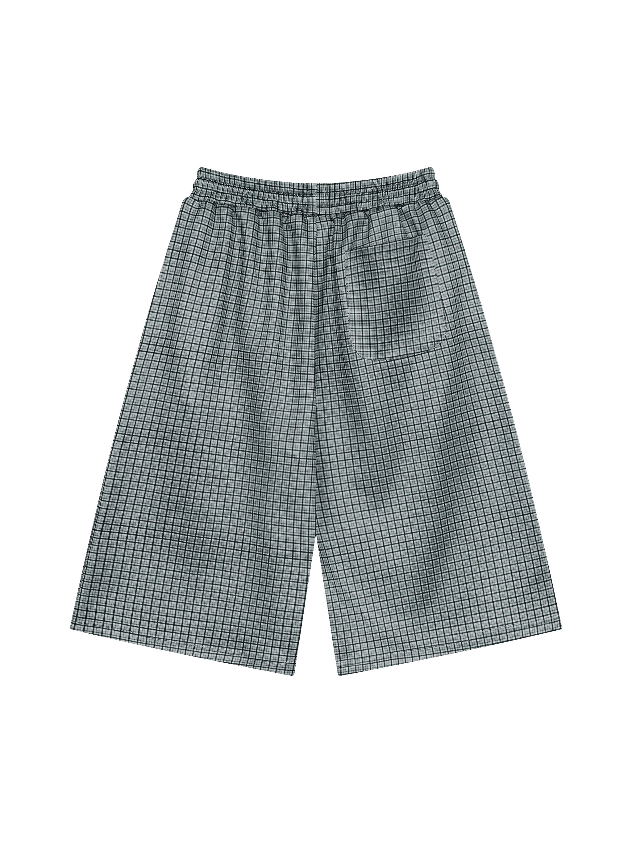 Unisex Plaid Drawstring Shorts
