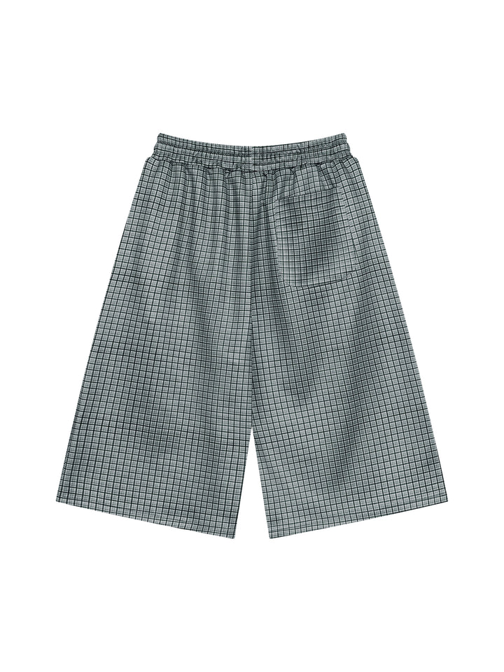 Unisex Plaid Drawstring Shorts