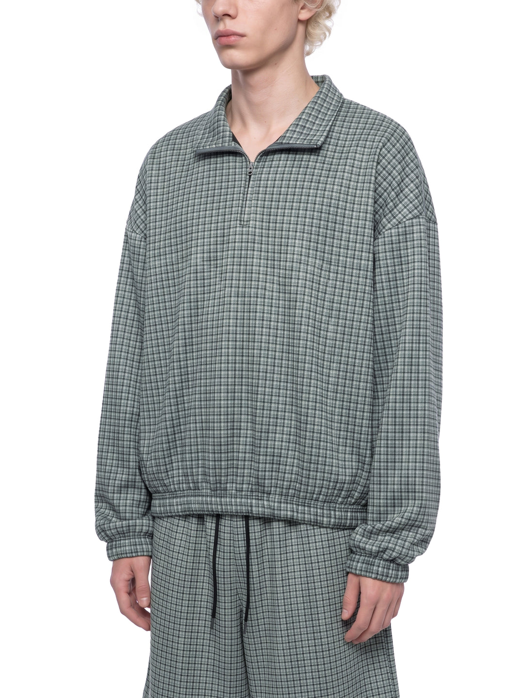 Unisex Plaid Quarter-Zip Sweatshirt