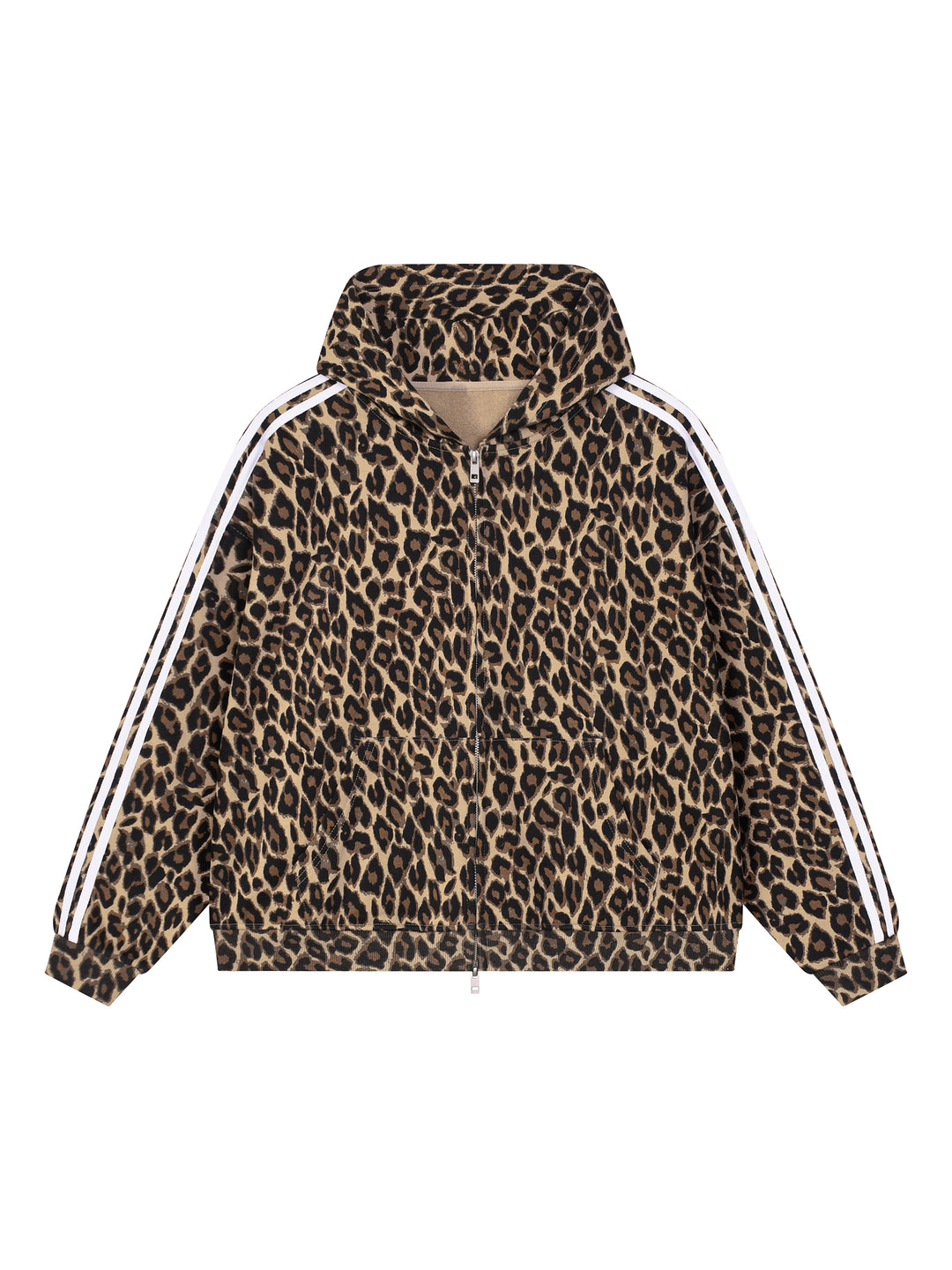 men brand Leopard Full Zip Hoodie