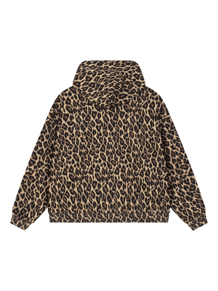men brand Leopard Full Zip Hoodie