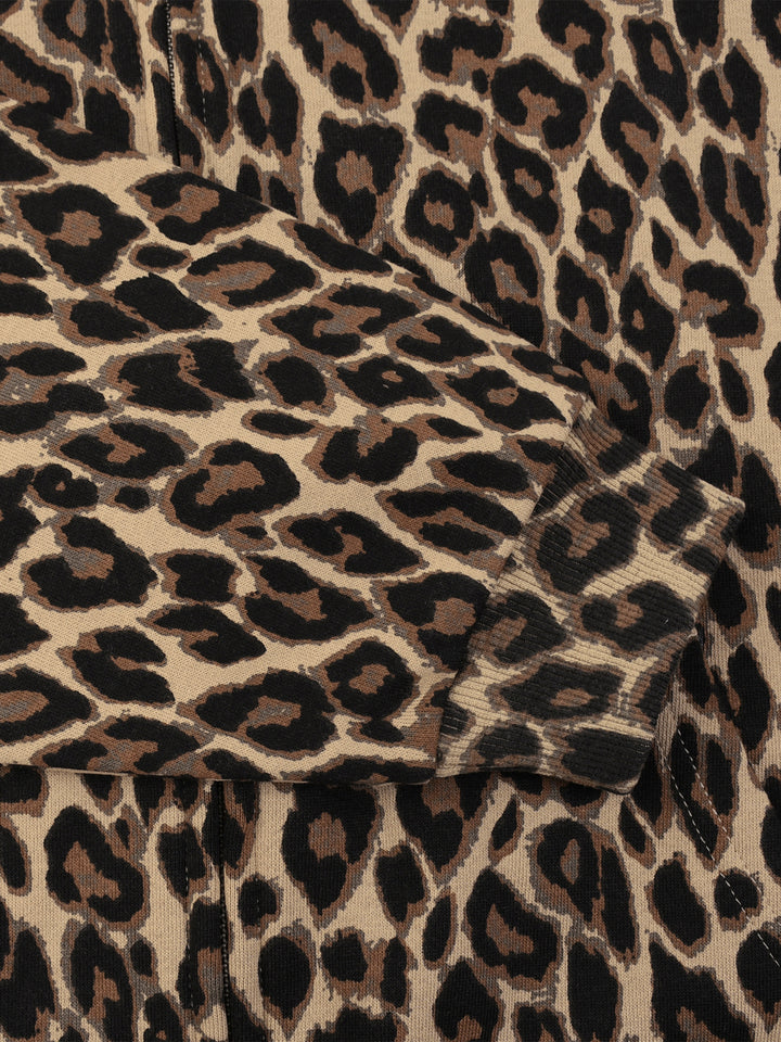 men brand Leopard Full Zip Hoodie