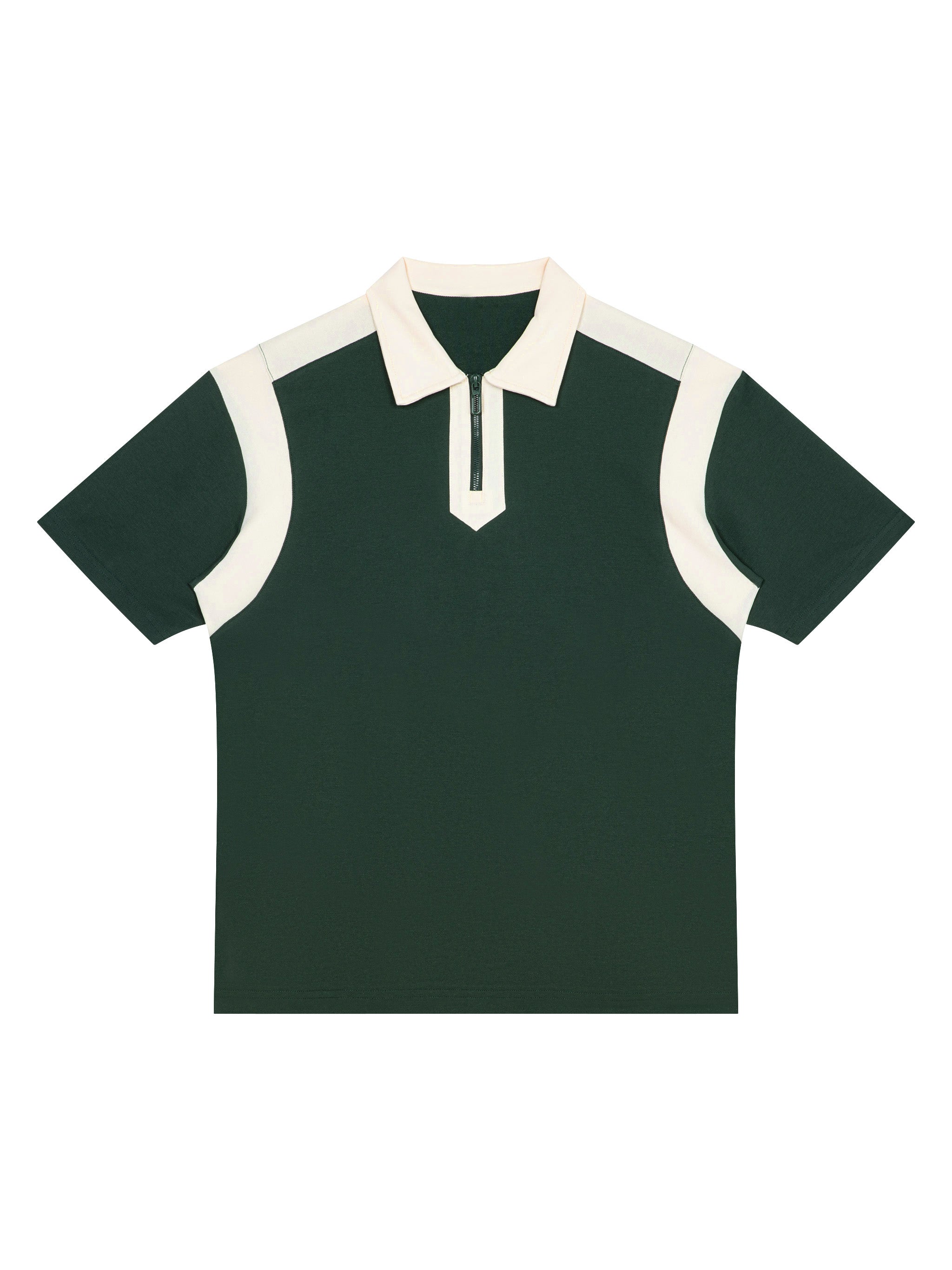 men brand Unisex Color Block Quarter Zip Polo Shirt