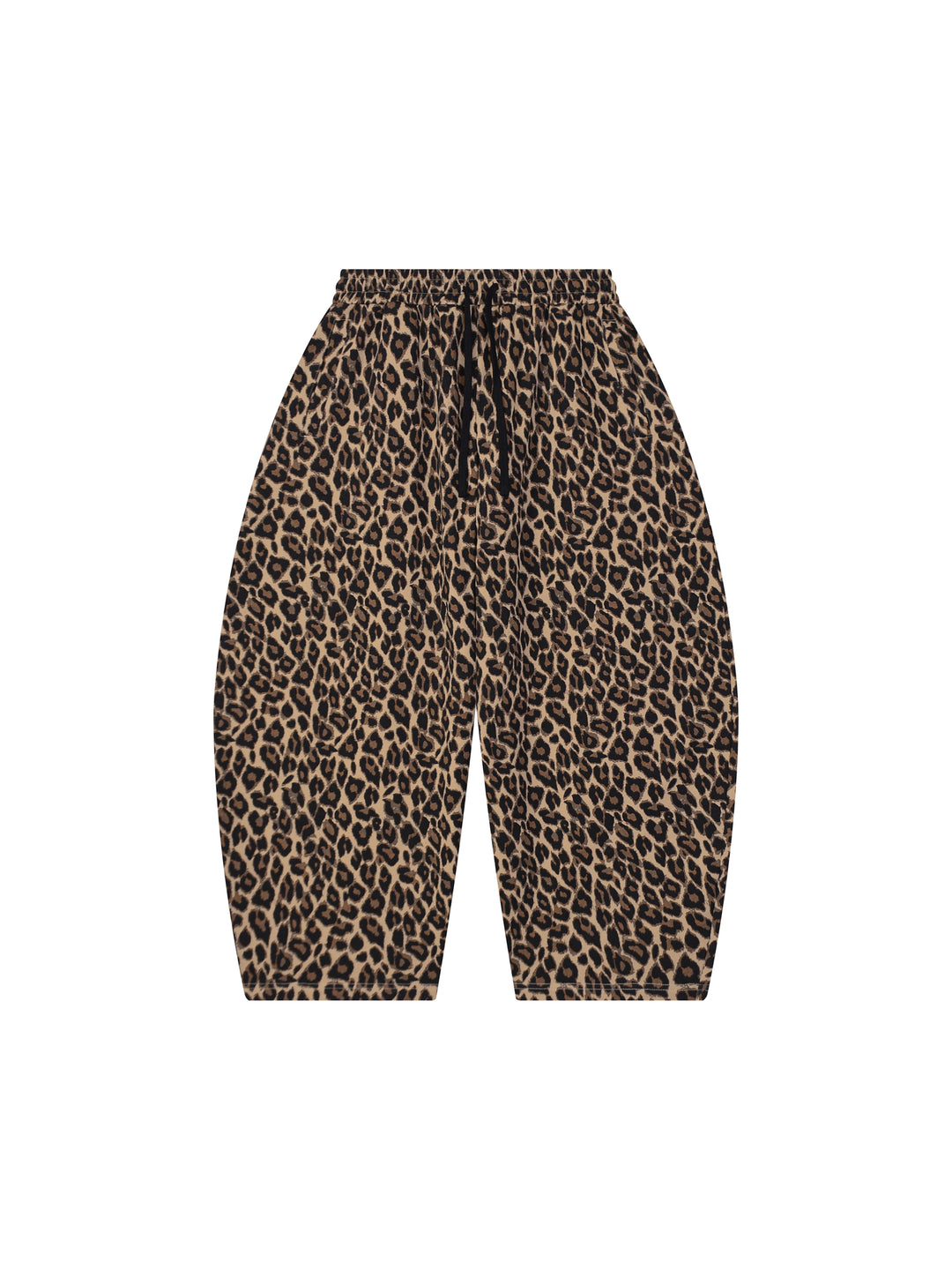 men brand Leopard Barrel Leg Sweatpants