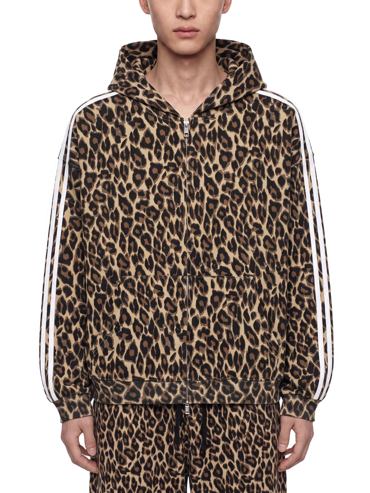 men brand Leopard Full Zip Hoodie