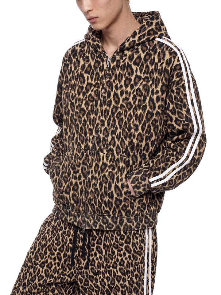 men brand Leopard Full Zip Hoodie