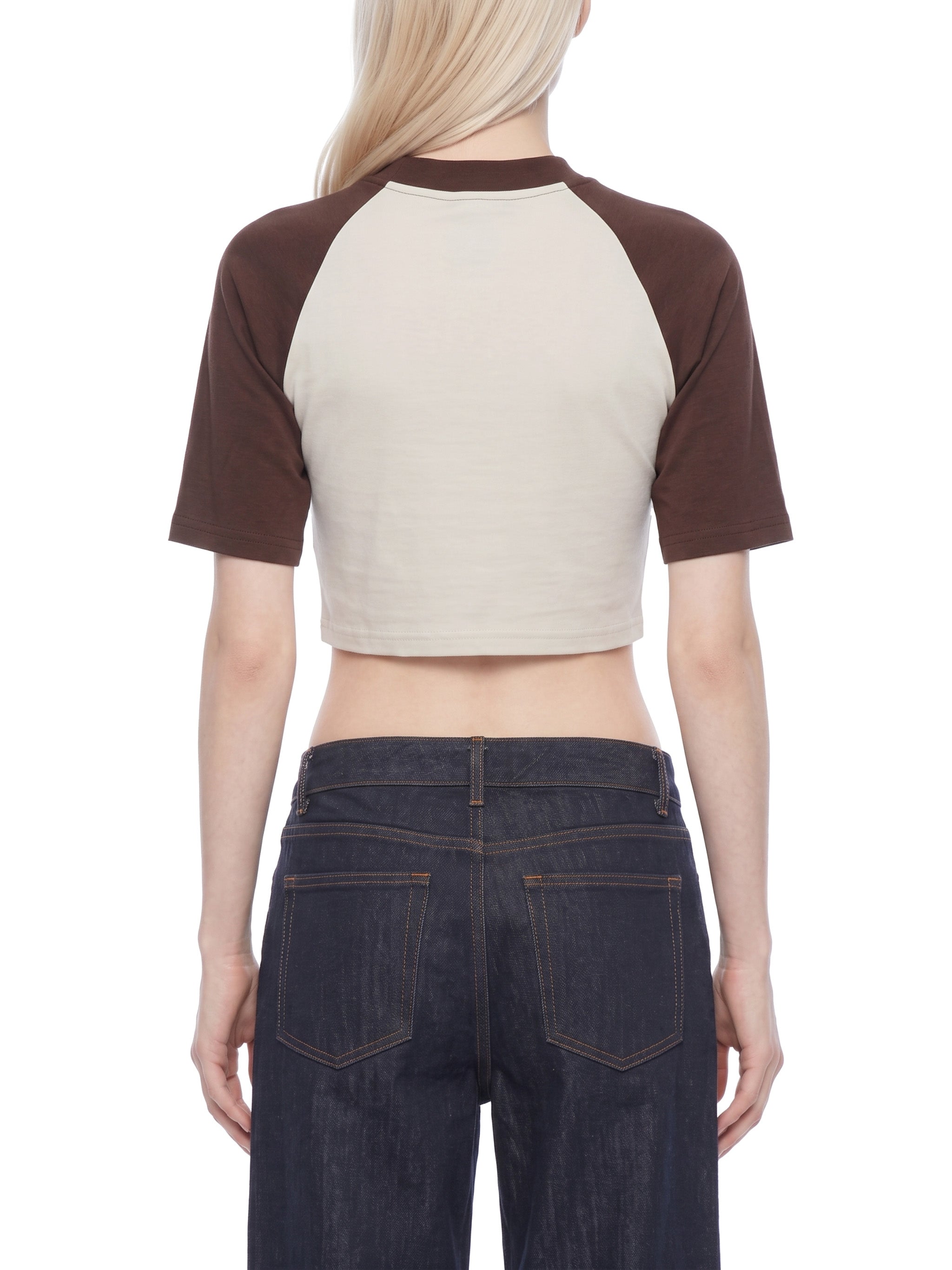 Women’s  brand Color Block Raglan Crop T-Shirt