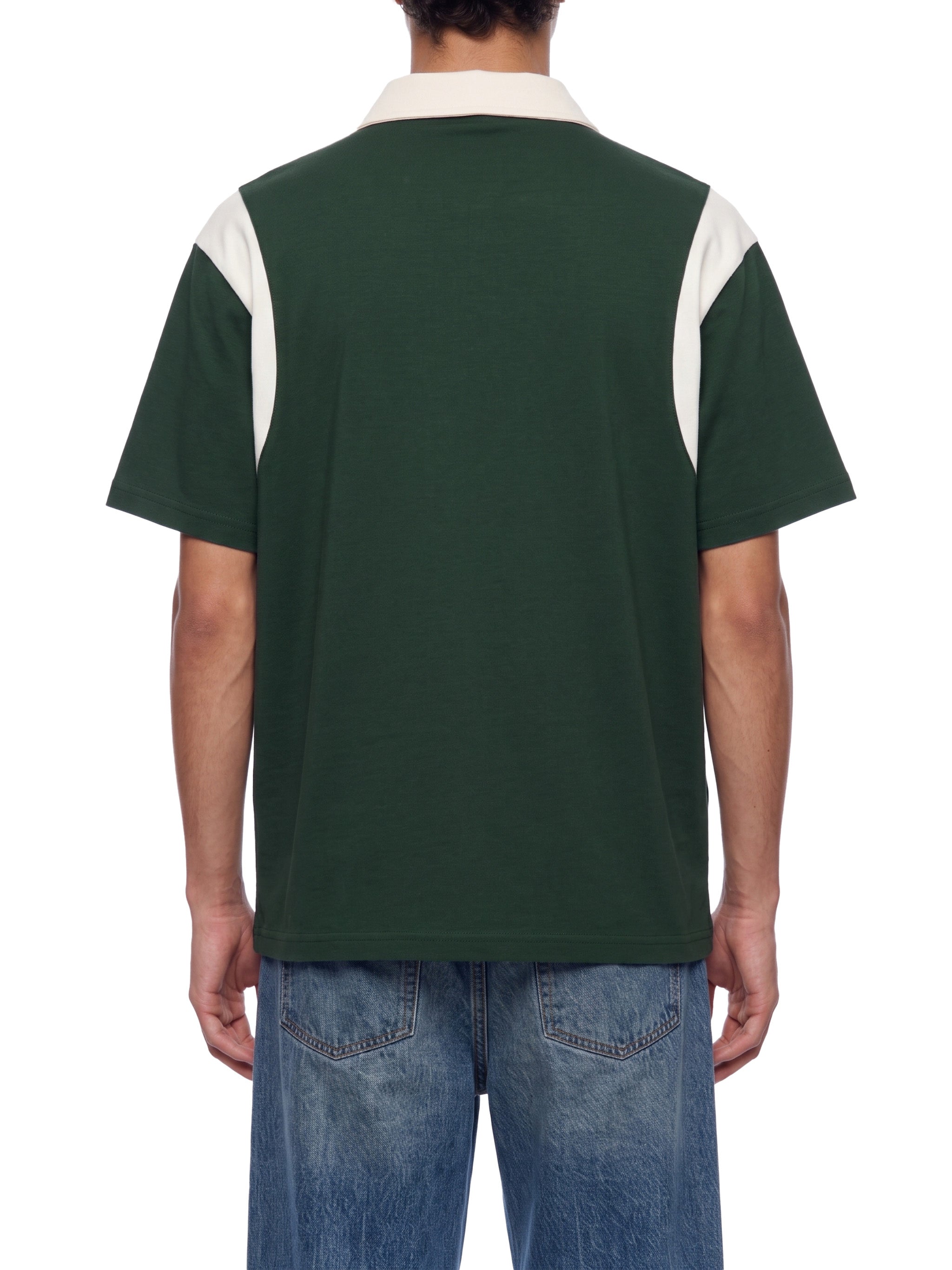 men brand Unisex Color Block Quarter Zip Polo Shirt