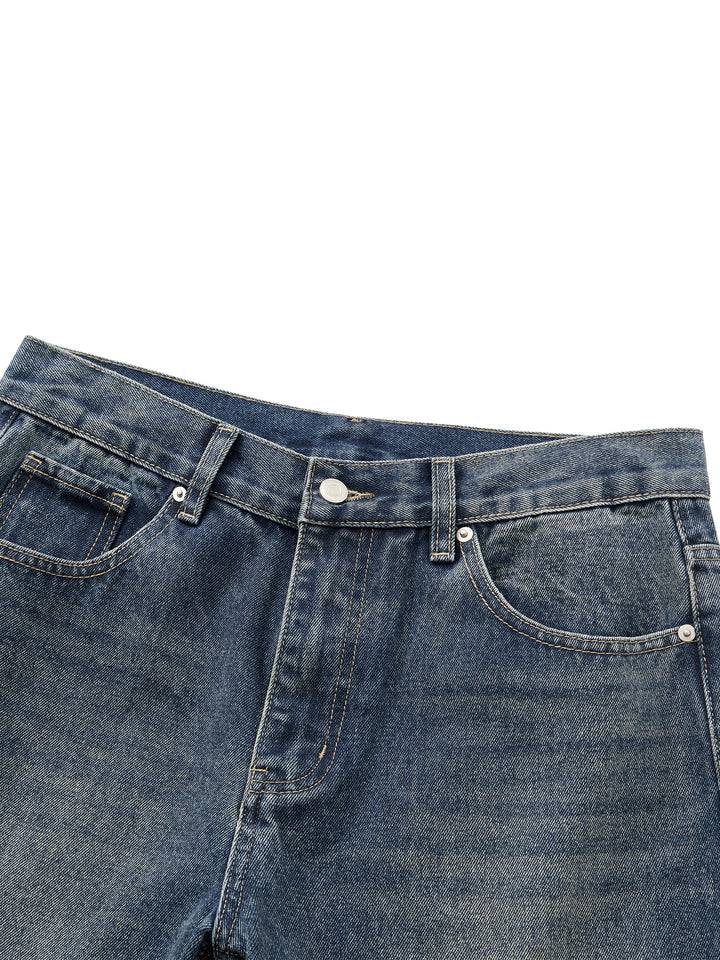 Men’s brand Vintage Wash Straight Leg Denim Jeans