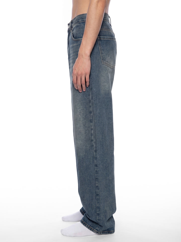 Men’s brand Vintage Wash Straight Leg Denim Jeans
