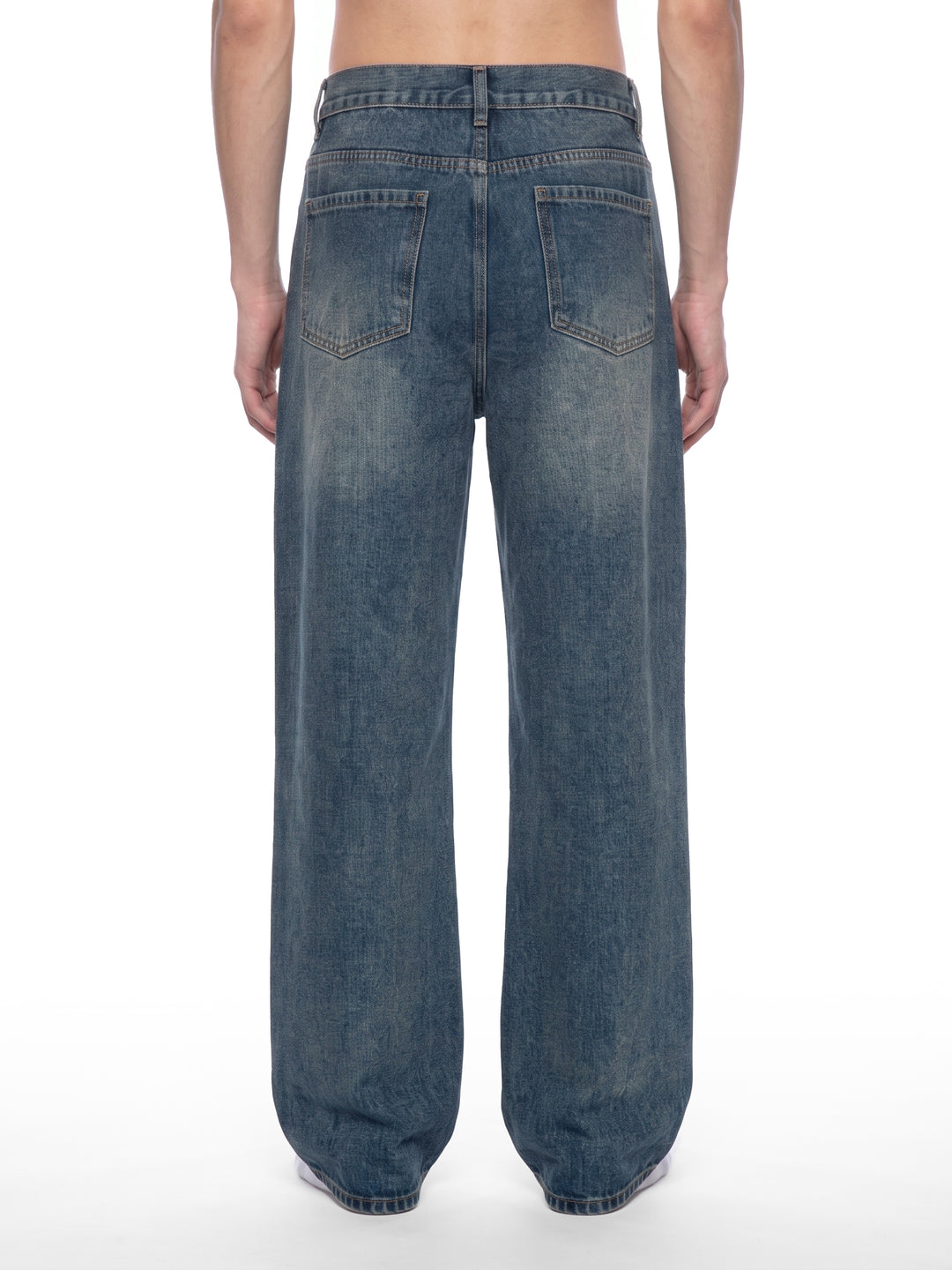 Men’s brand Vintage Wash Straight Leg Denim Jeans