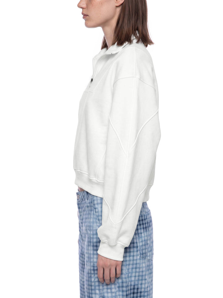 Women HODDIES Loose Fleece Quarter-Zip Sweatshirt
