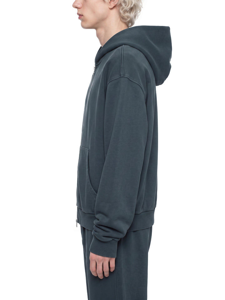 men hoddies Unisex Mineral Wash Boxy Full Zip Hoodie