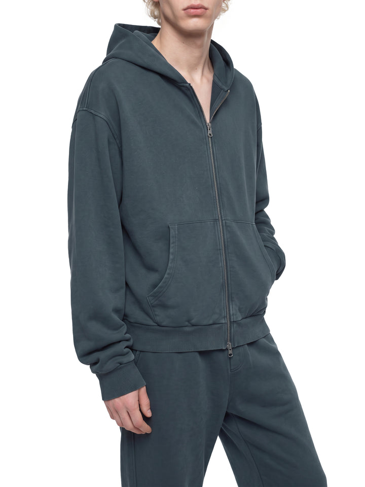 men hoddies Unisex Mineral Wash Boxy Full Zip Hoodie