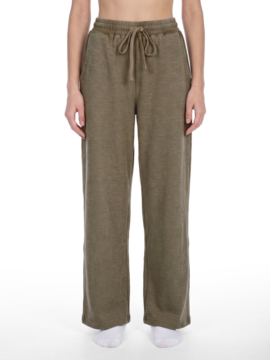 WOMEN PENT TROUSER Mineral Wash Waffle Sweatpants