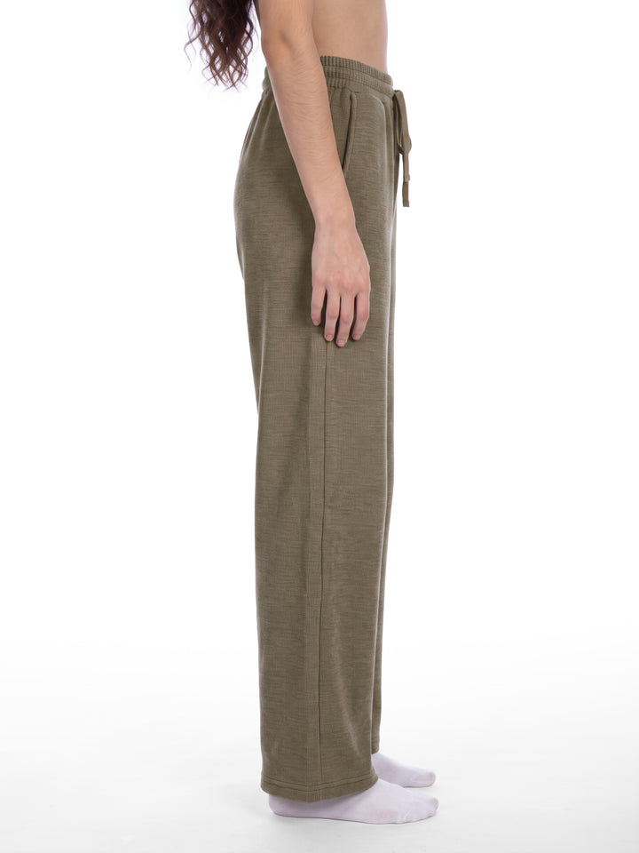WOMEN PENT TROUSER Mineral Wash Waffle Sweatpants