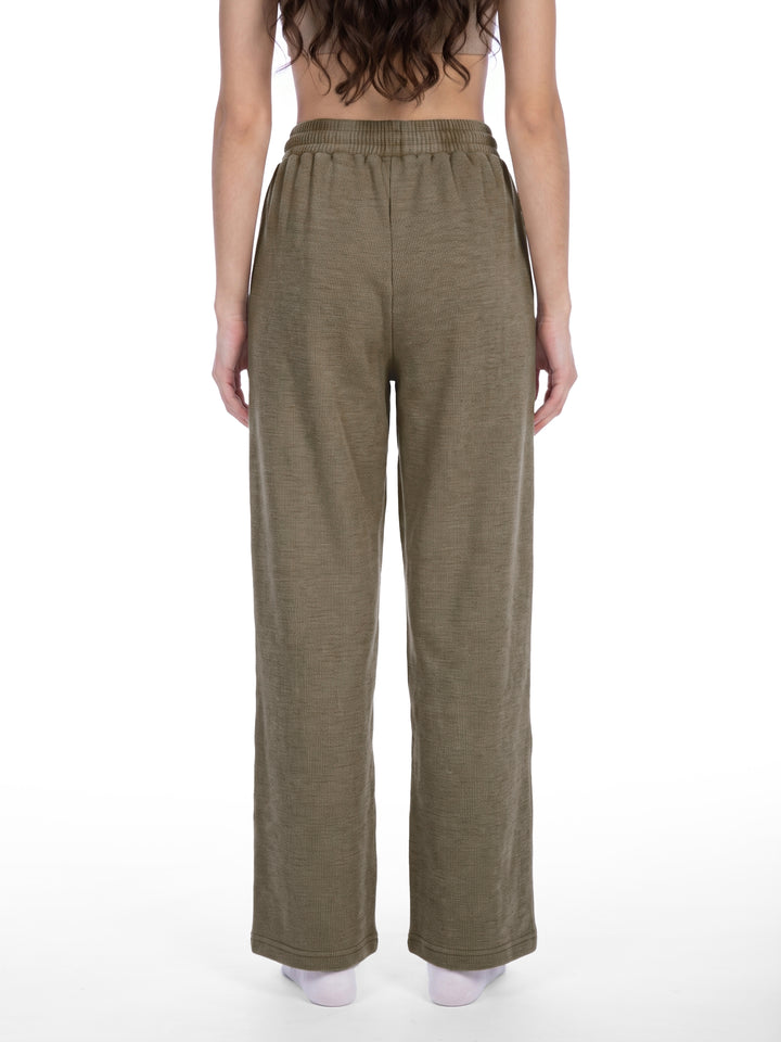 WOMEN PENT TROUSER Mineral Wash Waffle Sweatpants